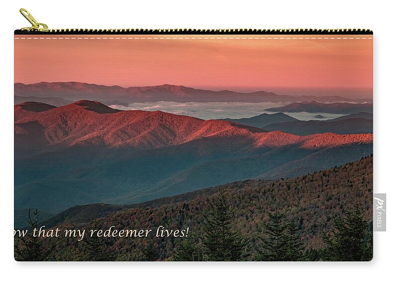 Dawn First Light Zip Pouch featuring the photograph My Redeemer Lives, Painterly by Marcy Wielfaert