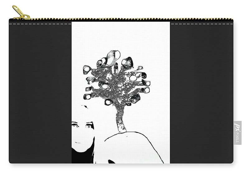 Tree Zip Pouch featuring the digital art My Tree - Series A by Alexandra Vusir