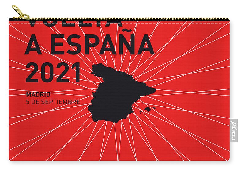 2021 Carry-all Pouch featuring the digital art My Vuelta A Espana Minimal Poster 2021 by Chungkong Art