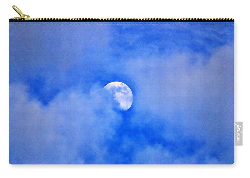 Moon Zip Pouch featuring the photograph Mysterious Moon by Mary Walchuck