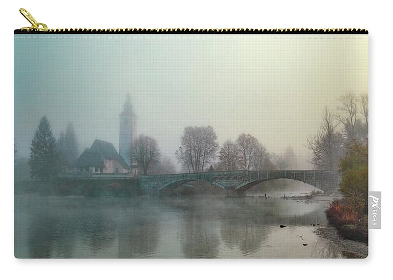 Kremsdorf Zip Pouch featuring the photograph Mystery By The Lake by Evelina Kremsdorf