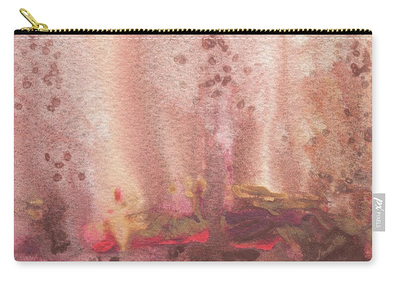 Mist Zip Pouch featuring the painting Mystic Landscape Abstract Watercolor I by Irina Sztukowski