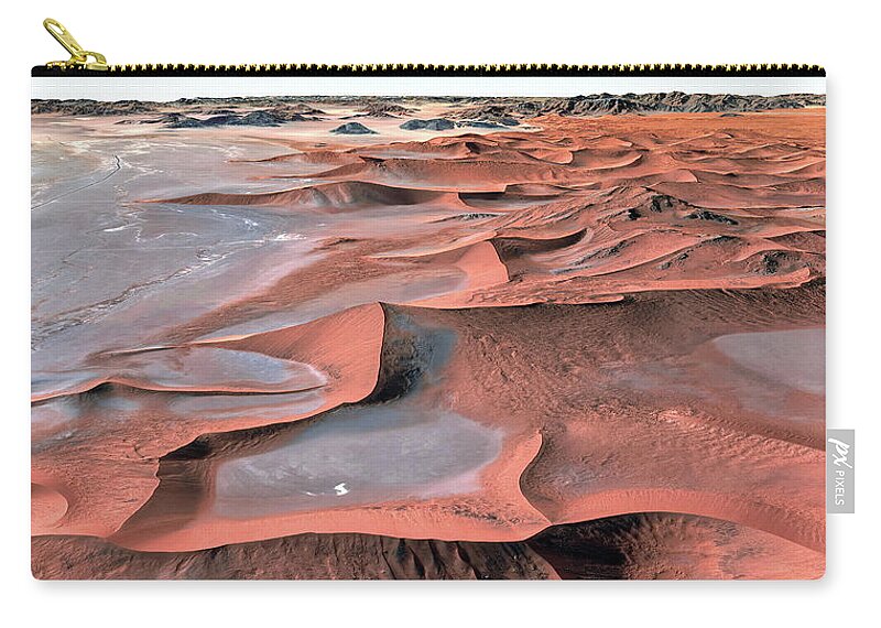 Sand Dune Zip Pouch featuring the photograph Namibian Dune Road by S Paul Sahm