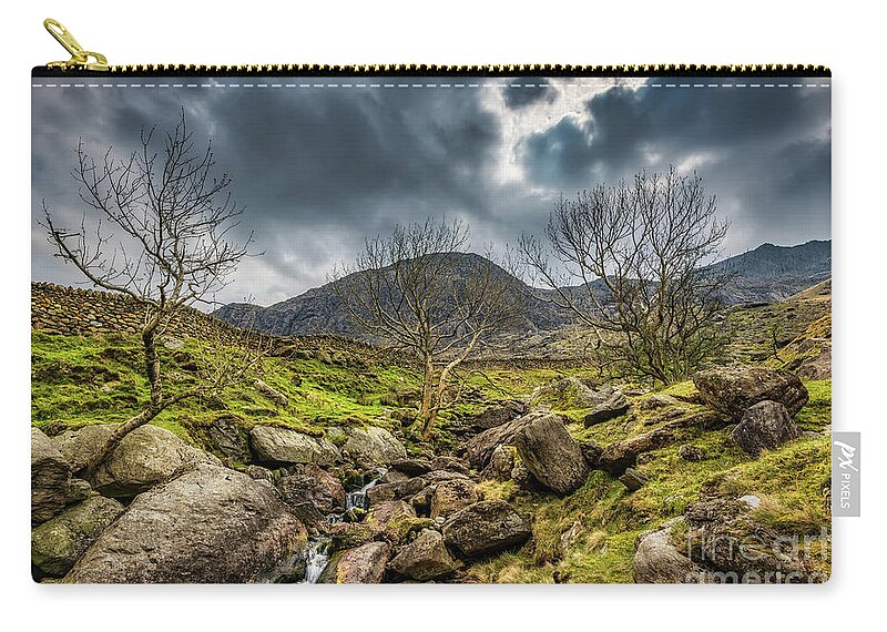 Nant Peris Zip Pouch featuring the photograph Nant Peris Snowdonia Wales by Adrian Evans