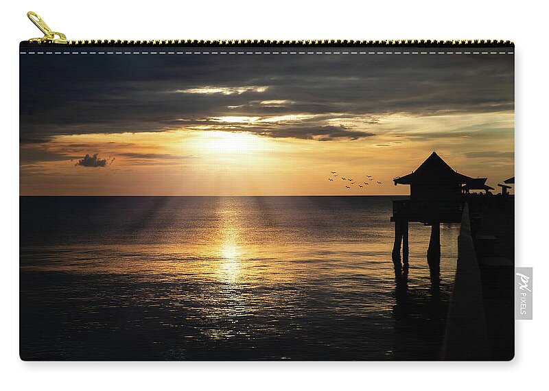 Florida Zip Pouch featuring the photograph Naples Sunset by Ed Taylor