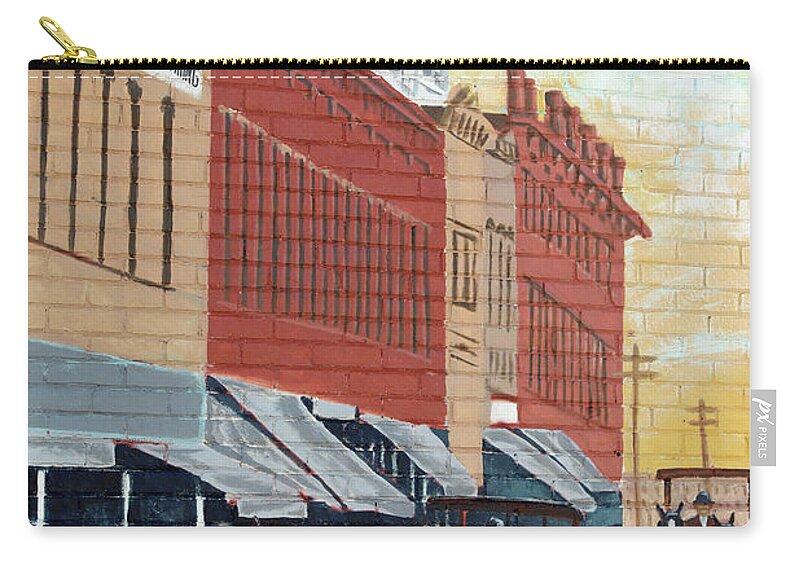 Mural Zip Pouch featuring the photograph Napoleon Ohio Mural by Dave Rickerd 9856 by Jack Schultz