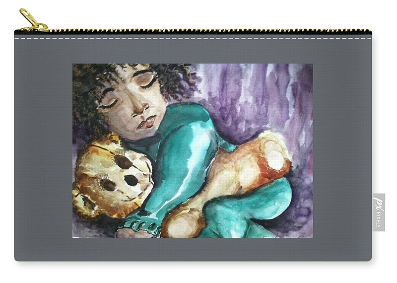  Carry-all Pouch featuring the painting Naptime by Angie ONeal