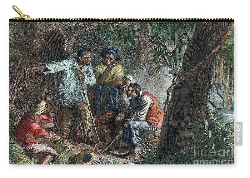 19th Century Zip Pouch featuring the drawing Nat Turner by Granger