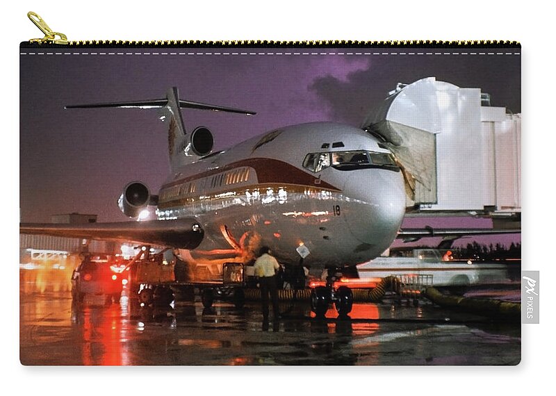 National Airlines Zip Pouch featuring the photograph National Airlines B-727 at Miami by Erik Simonsen
