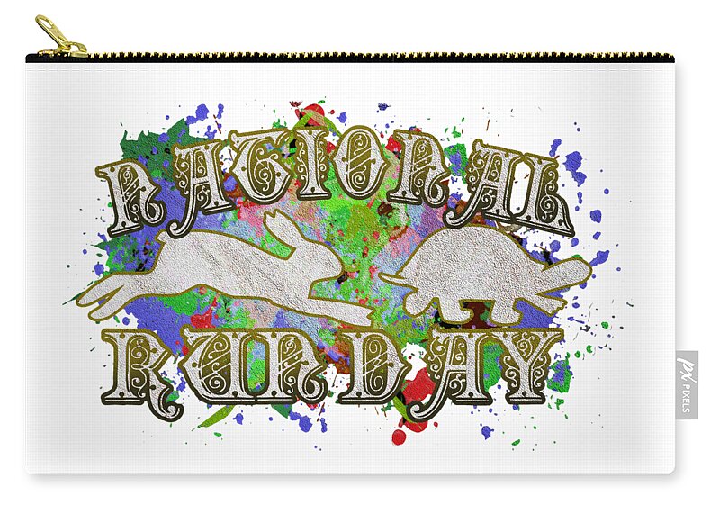 National Run Day Zip Pouch featuring the digital art National Run Day June by Delynn Addams