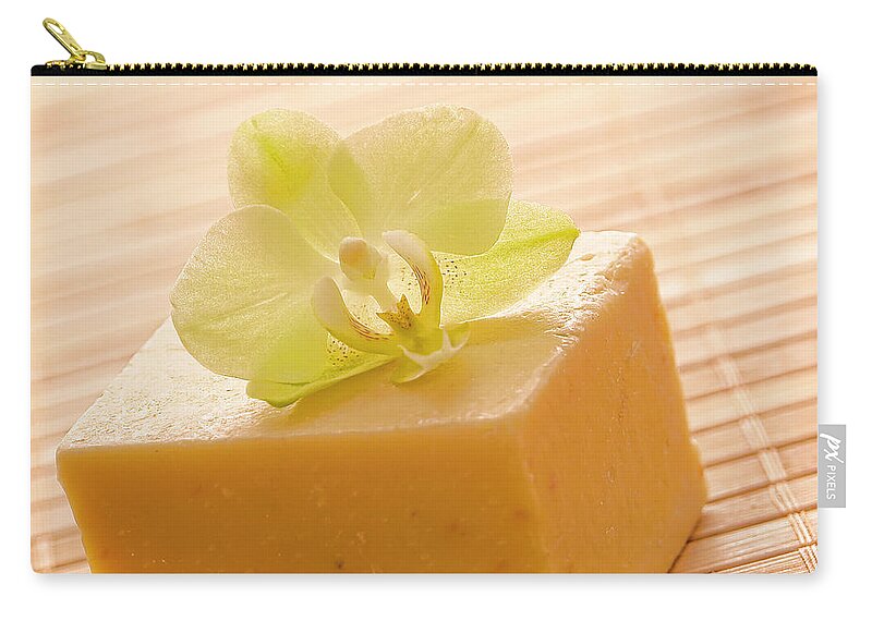 Aromatherapy Zip Pouch featuring the photograph Natural Aromatherapy Artisanal Soap in a Spa by Olivier Le Queinec
