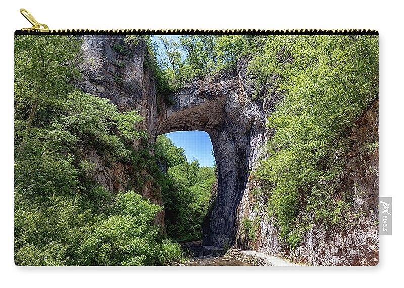 Natural Bridge Carry-all Pouch featuring the photograph Natural Bridge Virginia by Susan Rissi Tregoning