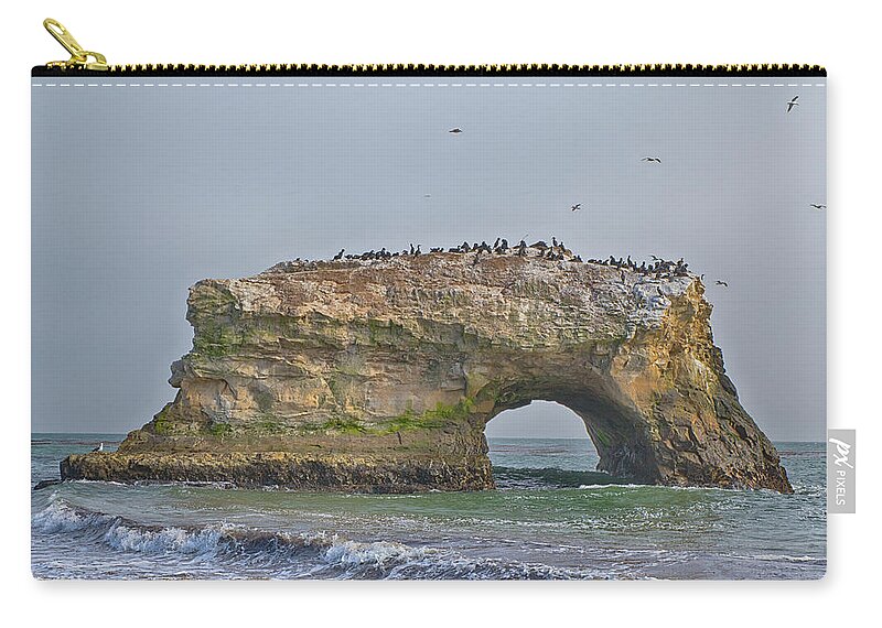 California Zip Pouch featuring the photograph Natural Bridges by Tom Kelly