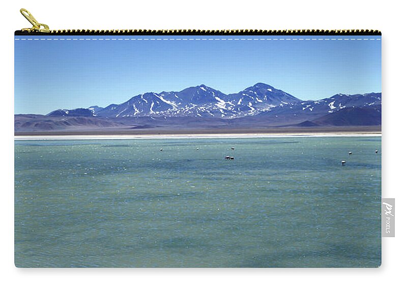 Chile Zip Pouch featuring the photograph Natural heart in Laguna Santa Rosa Chile by James Brunker