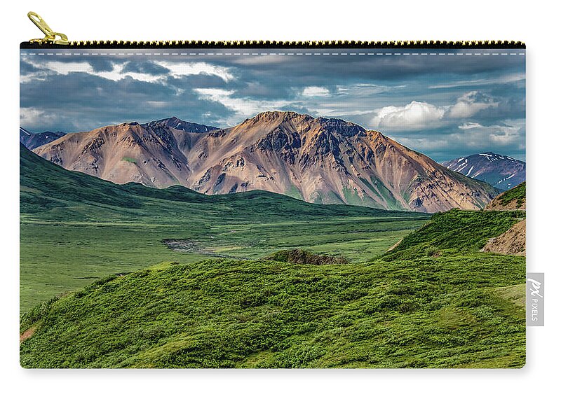 Denali National Park Zip Pouch featuring the photograph Naturally Denali by Marcy Wielfaert