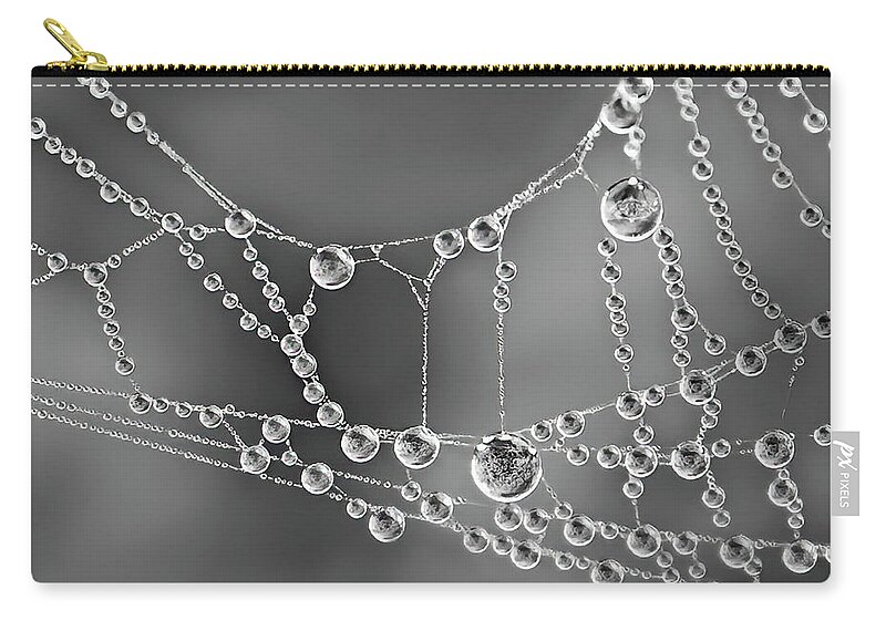 Spider Web Zip Pouch featuring the photograph Natures Jewels by Shara Abel
