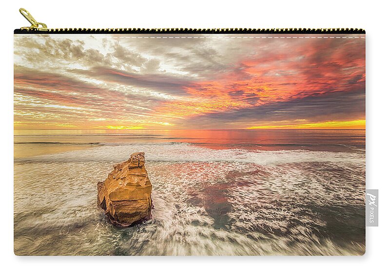 San Diego Zip Pouch featuring the photograph Nature's Picture Show At Sunset Cliffs Natural Park by Joseph S Giacalone