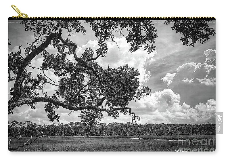 Nature Zip Pouch featuring the photograph Natures Serenity In Black and White by DB Hayes