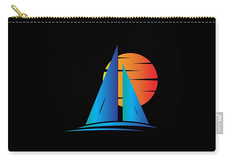Cool Zip Pouch featuring the digital art Nautical Sailboat Sailing by Flippin Sweet Gear