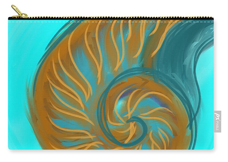 Nautilus Zip Pouch featuring the digital art Nautilus by Faa shie