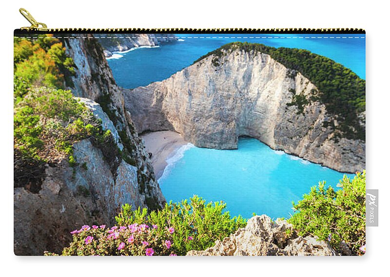 Greece Carry-all Pouch featuring the photograph Navagio Bay by Evgeni Dinev