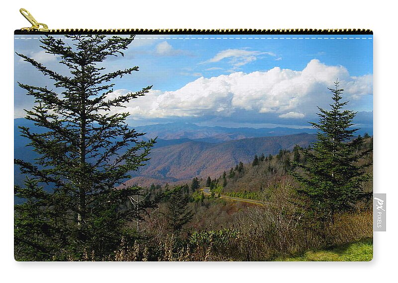 Blue Ridge Mountains Zip Pouch featuring the photograph NC Blue Ridge Mountains by Shirley Galbrecht