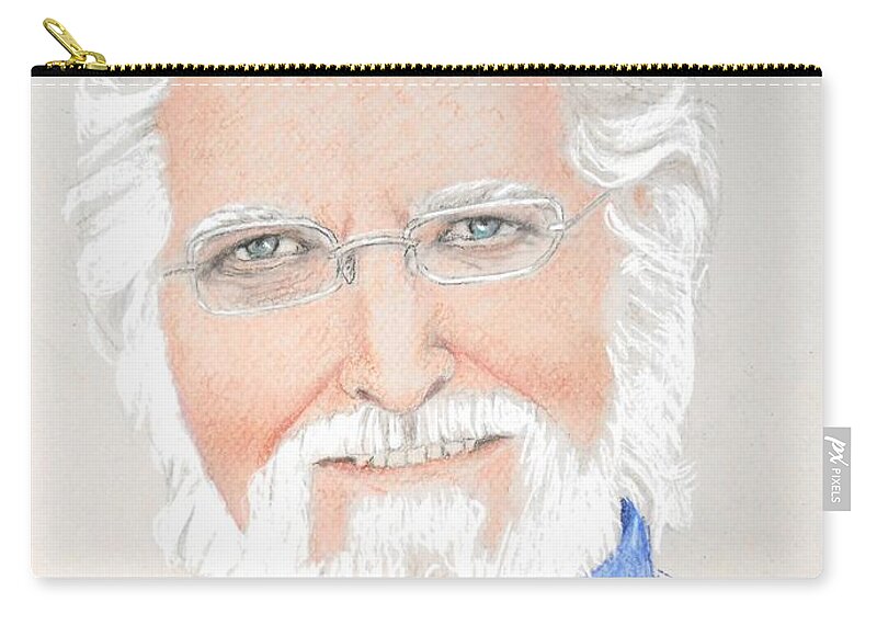 Conversations With God Zip Pouch featuring the drawing Neale Donald Walsch by Jayne Somogy