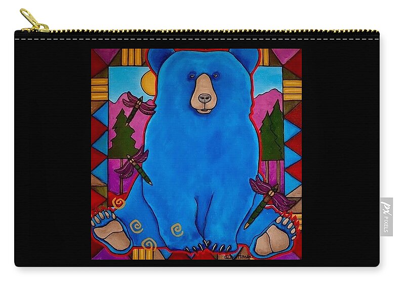 Grizzly Bear Zip Pouch featuring the painting Near the Madison by DG House