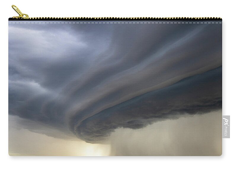 Nebraskasc Zip Pouch featuring the photograph Nebraska Shelf Cloud Madness 022 by Dale Kaminski