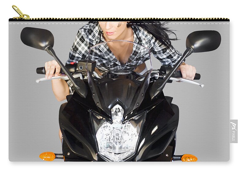 Biker Zip Pouch featuring the photograph Need For Speed by Jorgo Photography