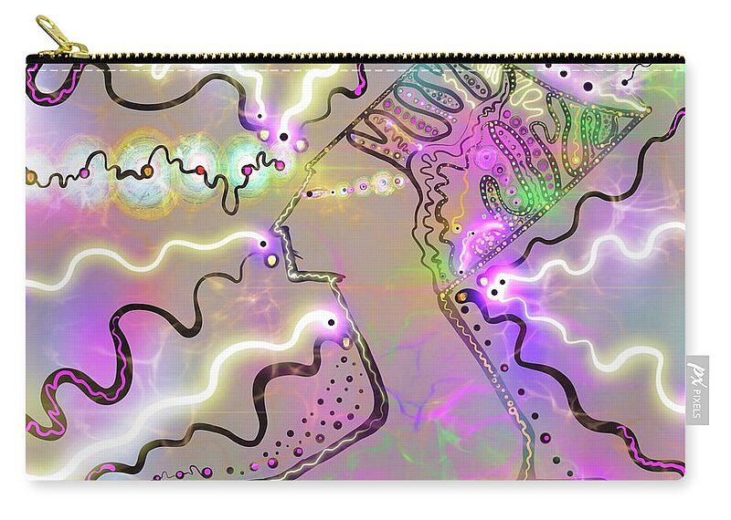 Andrea Crawford Digital Art Nef Color Draya Love. Zip Pouch featuring the digital art Nef color by Andrea Crawford