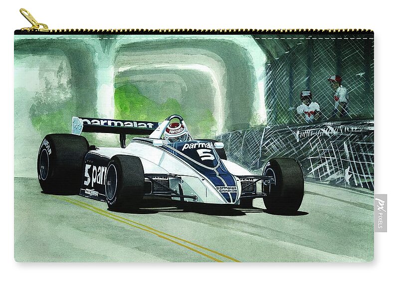 Nelson Carry-all Pouch featuring the painting Nelson at Long Beach by Simon Read