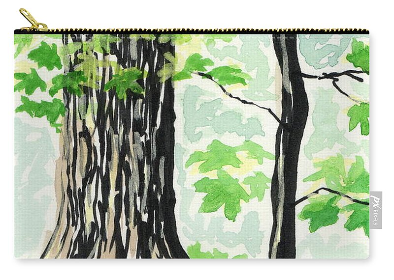 Minnesota Zip Pouch featuring the painting Nerstrand Maples by Tammy Nara