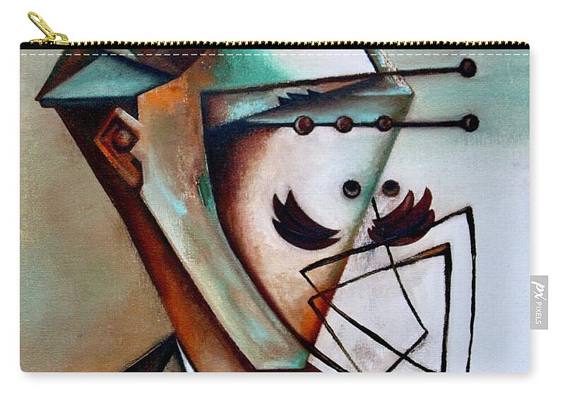 Abstract Portrait Zip Pouch featuring the painting Neurasthenia by Martel Chapman