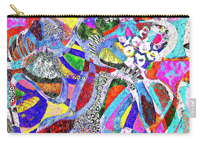 Neurographic Zip Pouch featuring the photograph Neurographic Frogs Eggs by Vanessa Thomas