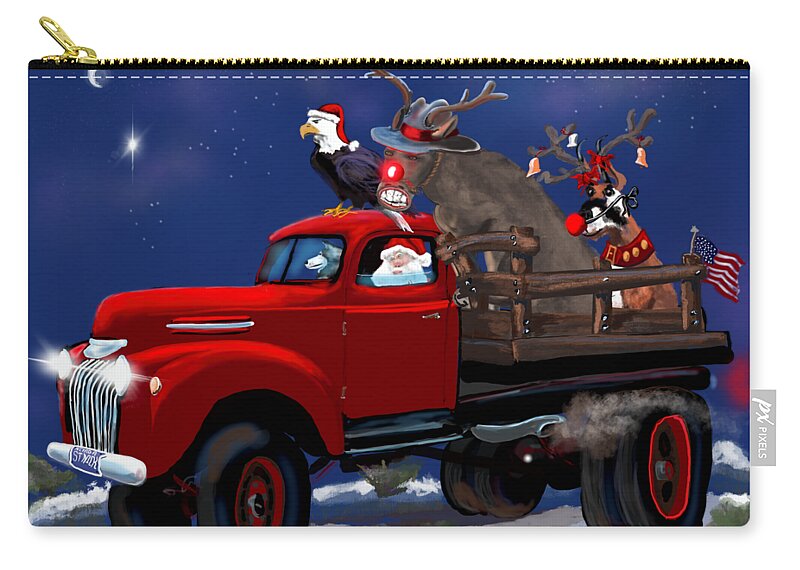 Happy Holidays Zip Pouch featuring the digital art Nevada Christmas by Doug Gist