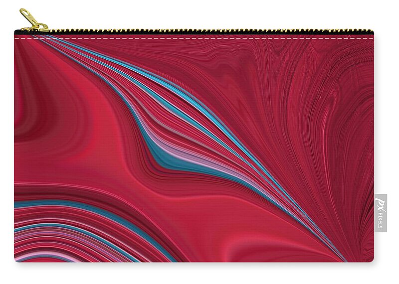 Red Zip Pouch featuring the digital art New Beginnings by Bonnie Bruno