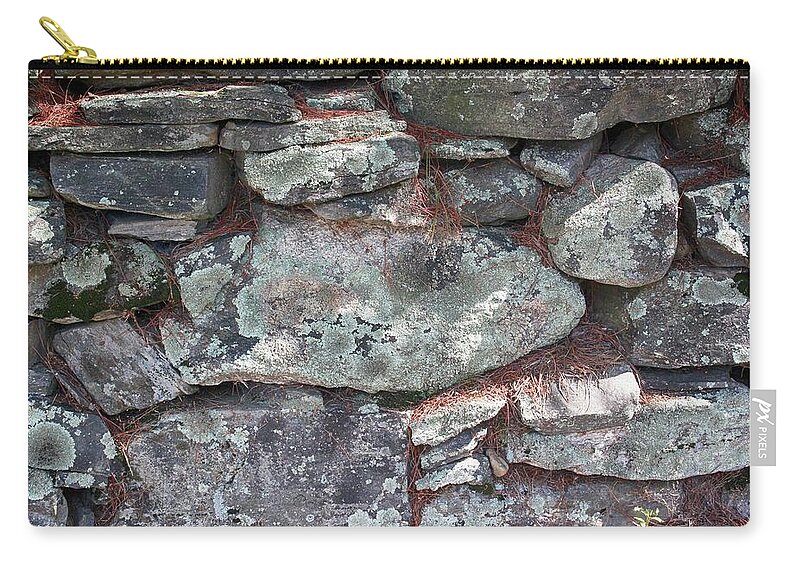 Stones Zip Pouch featuring the photograph New England Stone Fence 5 by Mary Bedy
