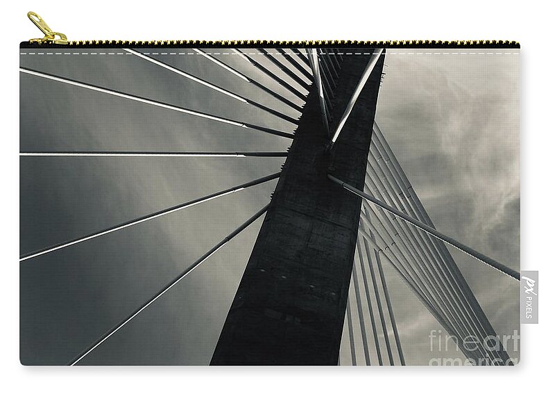 Bridge Zip Pouch featuring the photograph New Gerald Desmond Bridge by Katherine Erickson