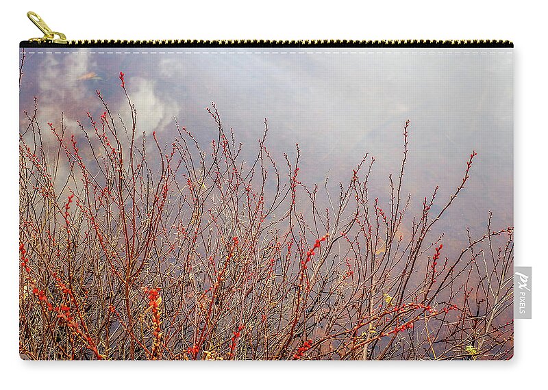 New Hampshire Zip Pouch featuring the photograph New Growth, Spring Reflections. by Jeff Sinon