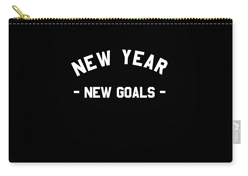 New Year 2024 Zip Pouch featuring the digital art New Year New Goals Workout Fitness by Flippin Sweet Gear