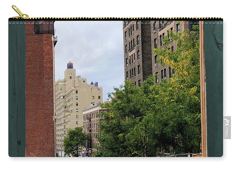 Front Zip Pouch featuring the painting New York City Window Photo by Tony Rubino