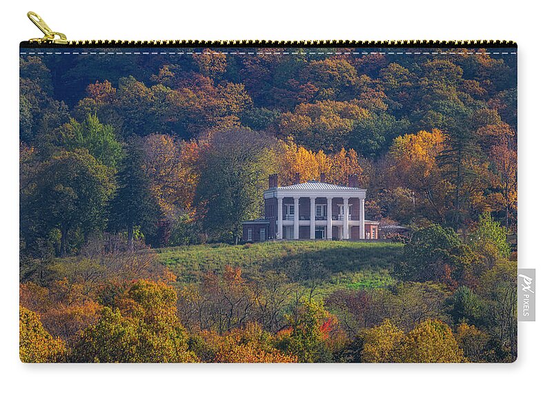 Ne York Zip Pouch featuring the photograph New York Fall Foliage by Susan Candelario