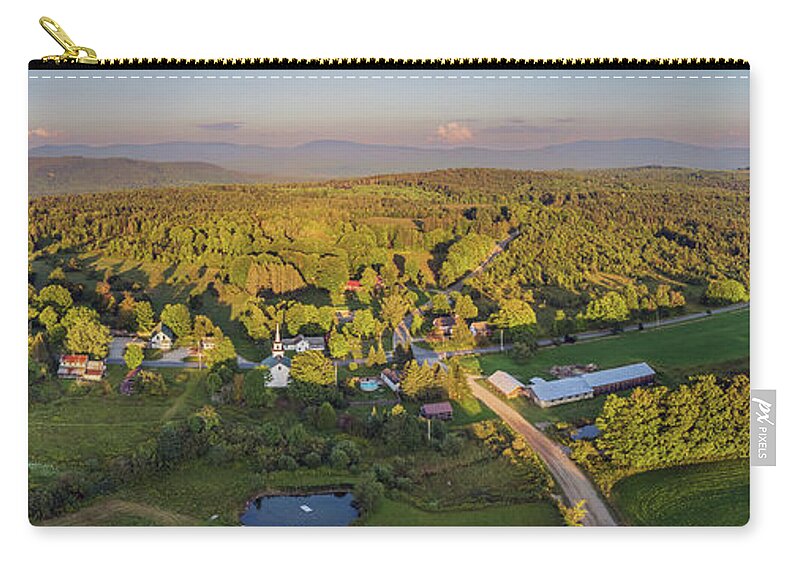 2021 Zip Pouch featuring the photograph Newark, Vermont Panorama - August 2021 by John Rowe