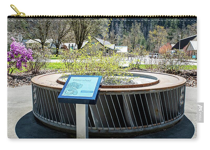 Newhalem Turbine Runner And Planter Zip Pouch featuring the photograph Newhalem Turbine Runner and Planter by Tom Cochran