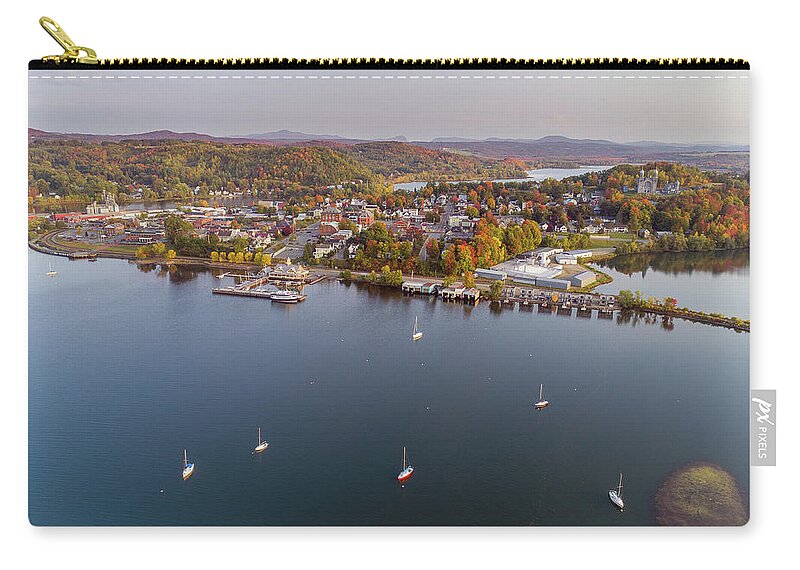 Fall Zip Pouch featuring the photograph Newport Vermont Waterfront 2020 by John Rowe
