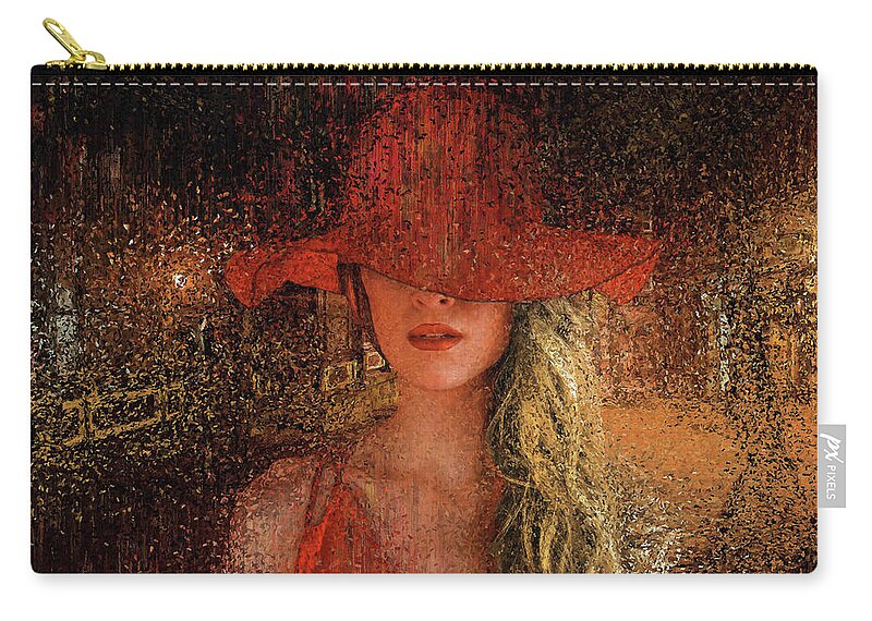 Nightlife Zip Pouch featuring the painting Night Alley by Alex Mir
