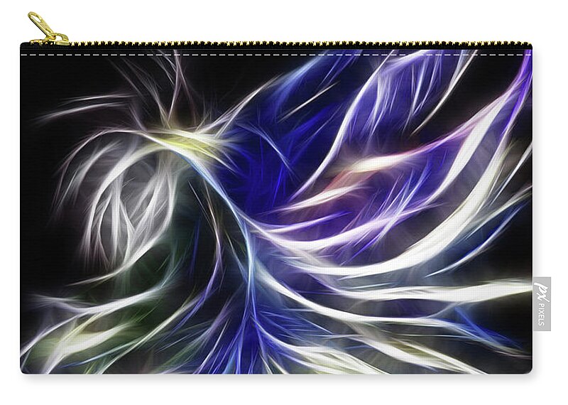Night Zip Pouch featuring the mixed media Night Fly Digital by Melinda Firestone-White