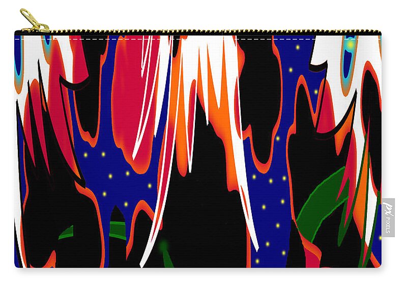 Wild Zip Pouch featuring the digital art Night Jungle by Vallee Johnson