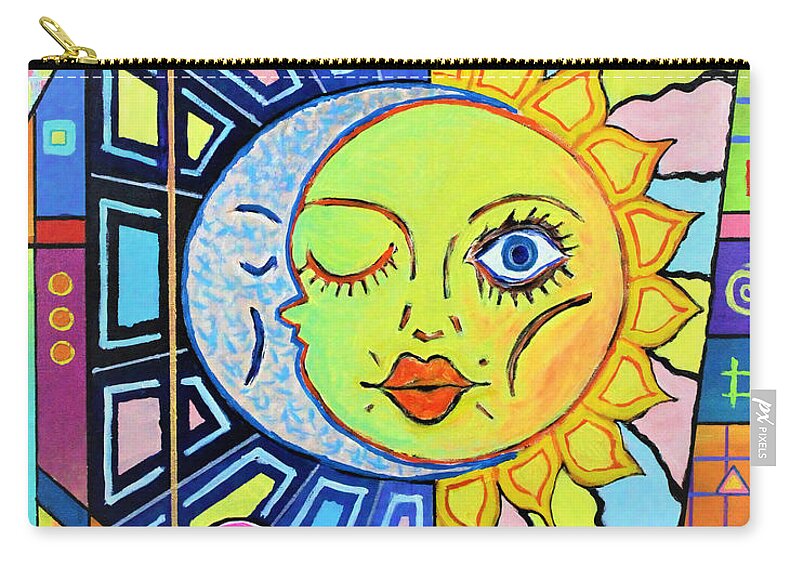 Night Zip Pouch featuring the painting Night Kisses Daylight by Jeremy Aiyadurai